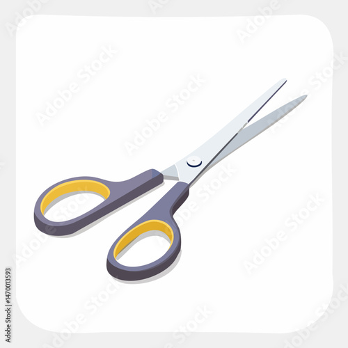 Cutting scissors Vector Illustration with Flat Design, Clean Line Art, and Modern Minimalist AestheticArt.