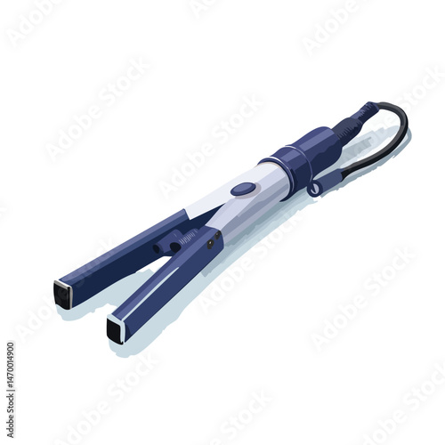 Curling iron Vector Illustration with Flat Design, Clean Line Art, and Modern Minimalist AestheticArt.