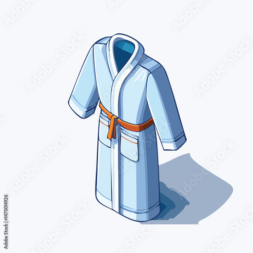 Bathrobe Vector Illustration with Flat Design, Clean Line Art, and Modern Minimalist AestheticArt.