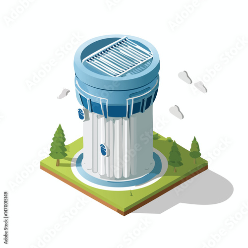 Water filter Vector Illustration with Flat Design, Clean Line Art, and Modern Minimalist AestheticArt.