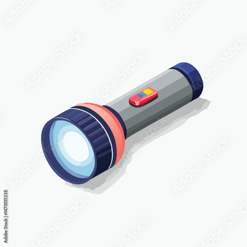 Flashlight Vector Illustration with Flat Design, Clean Line Art, and Modern Minimalist AestheticArt.