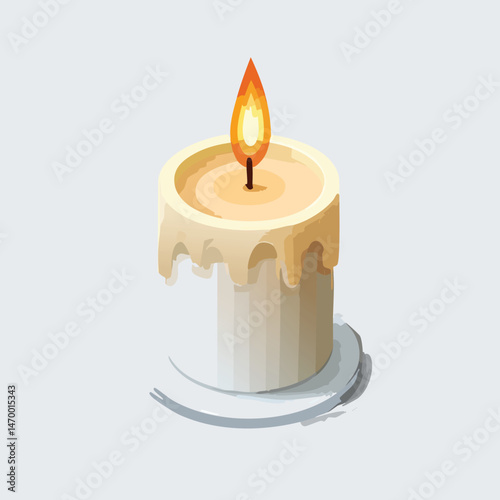 Candle Vector Illustration with Flat Design, Clean Line Art, and Modern Minimalist AestheticArt.