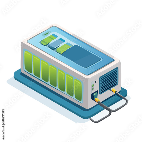 Battery charger Vector Illustration with Flat Design, Clean Line Art, and Modern Minimalist AestheticArt.