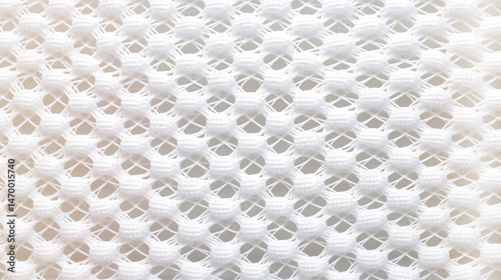 Fototapeta premium Mesh fabric texture, interwoven synthetic fibers, with white background