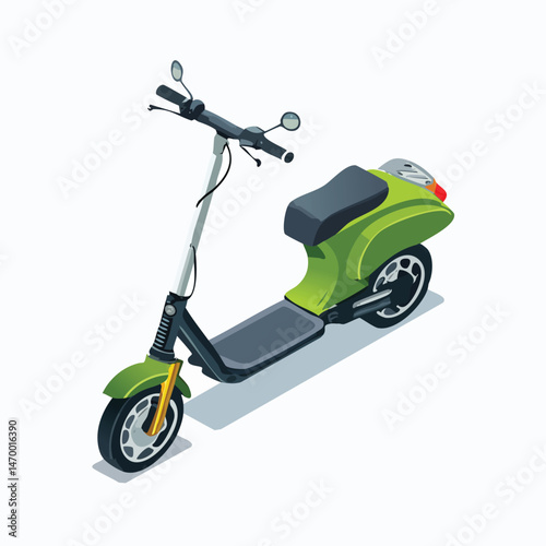Electric scooter Vector Illustration with Flat Design, Clean Line Art, and Modern Minimalist AestheticArt.