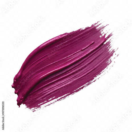 smooth glossy paint or lipstick swatch stroke in red colour isolated on transparent background