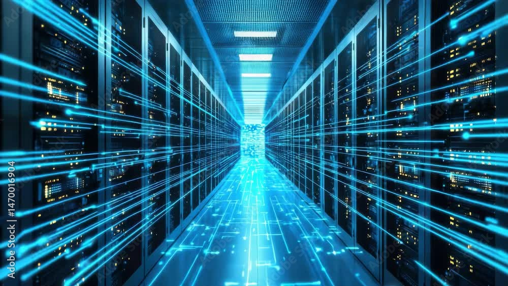 High speed data corridor with moving lights and bright blue acceleration effects. High speed data corridor with moving lights and bright blue acceleration effects.
