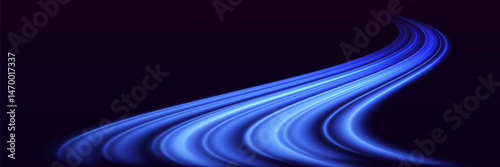 Light trails, motion blur effect. High-speed light effect. Vector illustration. EPS 10.