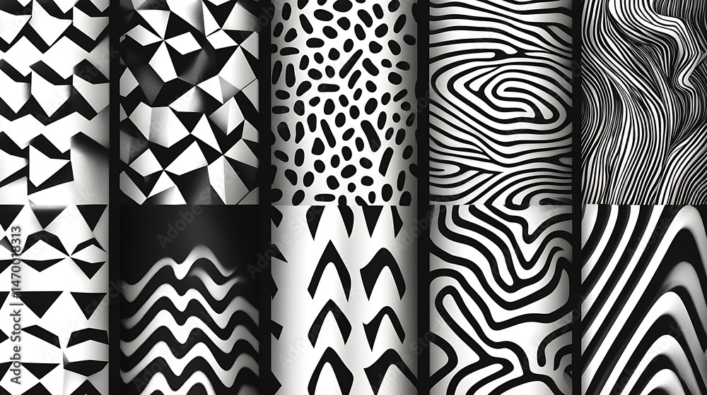 Black and white graphic patterns Black and white graphic patterns