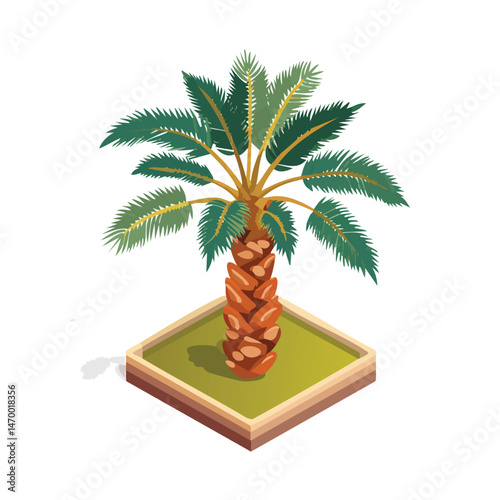 Date Palm Vector Illustration with Flat Design, Clean Line Art, and Modern Minimalist AestheticArt.