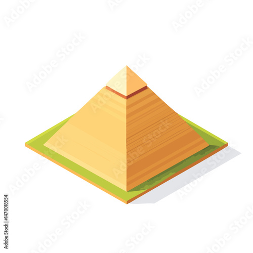 Great Pyramid of Giza, Giza, Egypt Vector Illustration with Flat Design, Clean Line Art, and Modern Minimalist AestheticArt.