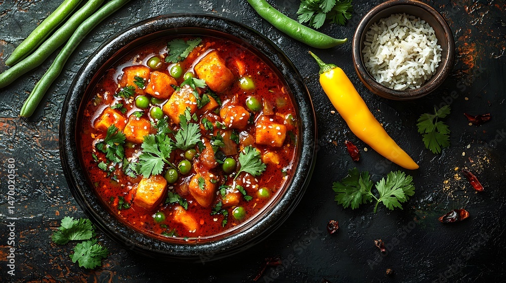 Vibrant Thai Curry Dish with Assorted Vegetables