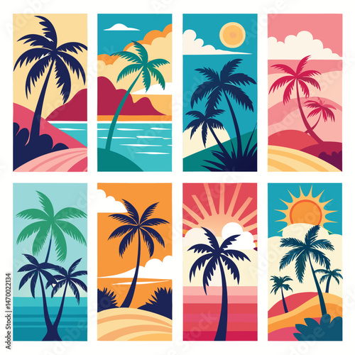 Colorful Tropical Beach Scenes