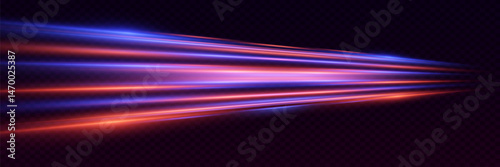 Light trails, motion blur effect. High-speed light effect. Vector illustration. EPS 10.