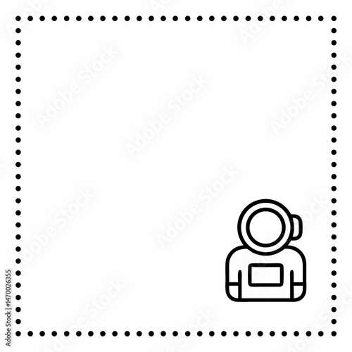 Astronaut Icon in Minimalistic Design with Blank Space , Copy Space 