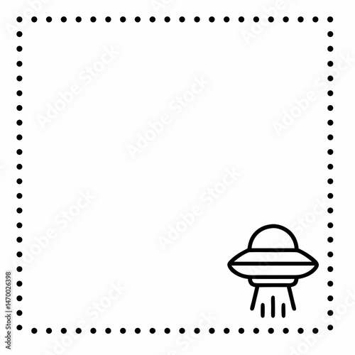 UFO Illustration with Copy Space for Creativity  