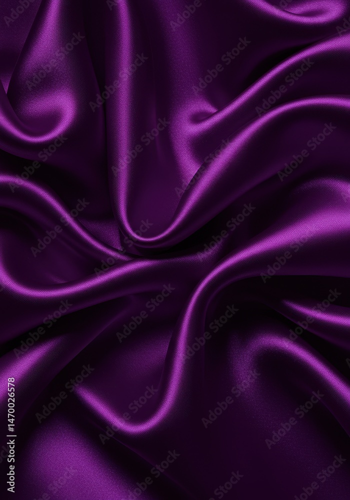 Fototapeta premium Purple silk fabric cloth background with soft folds
