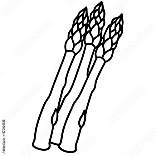 black and white asparagus stalks clip art preview
