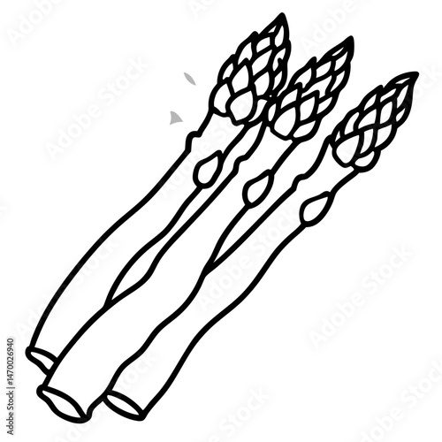 black and white asparagus stalks clip art preview