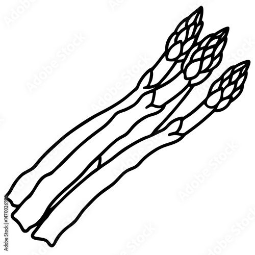 black and white asparagus stalks clip art preview