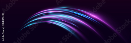Light trails, motion blur effect. High-speed light effect. Vector illustration. EPS 10.