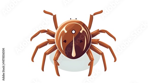Tick Cartoon Vector Illustration Isolated on White Background for Design Projects