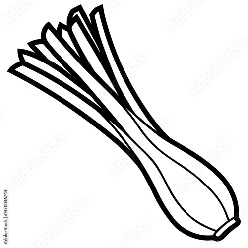 Leek line art vector