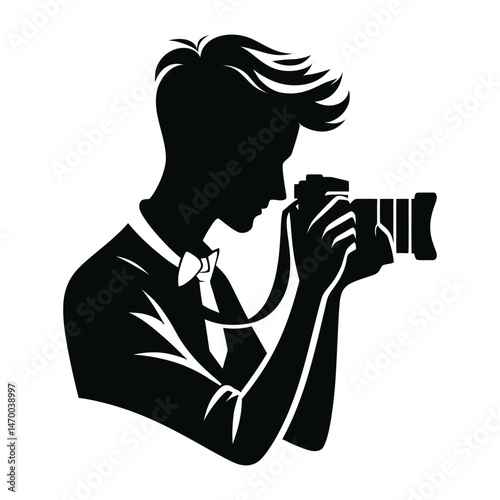 Photographer Silhouette Capturing the Perfect Shot in Black