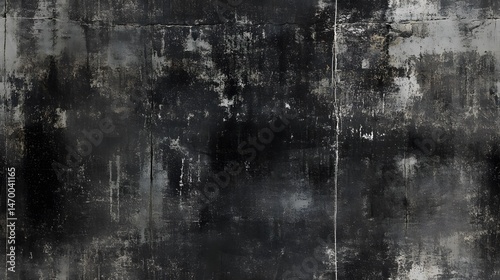 Abstract textured design of dark gray and black concrete surface.