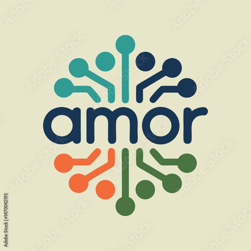 Abstract Amor Logo Design with Connected Circles