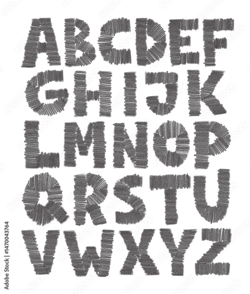 Hand-drawn pencil alphabet featuring uppercase and lowercase letters in a textured, sketch-style font. Ideal for creative projects, school materials, educational tools, and artistic typography designs Hand-drawn pencil alphabet featuring uppercase and lowercase letters in a textured, sketch-style font. Ideal for creative projects, school materials, educational tools, and artistic typography designs
