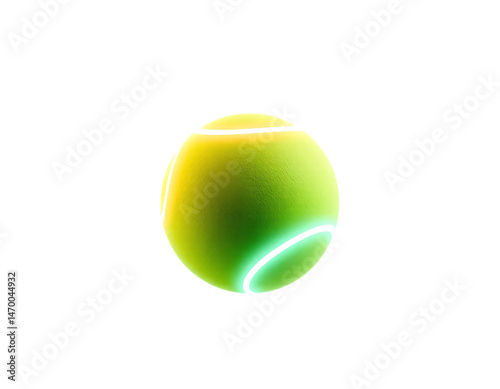 Glowing tennis ball isolated on transparent background