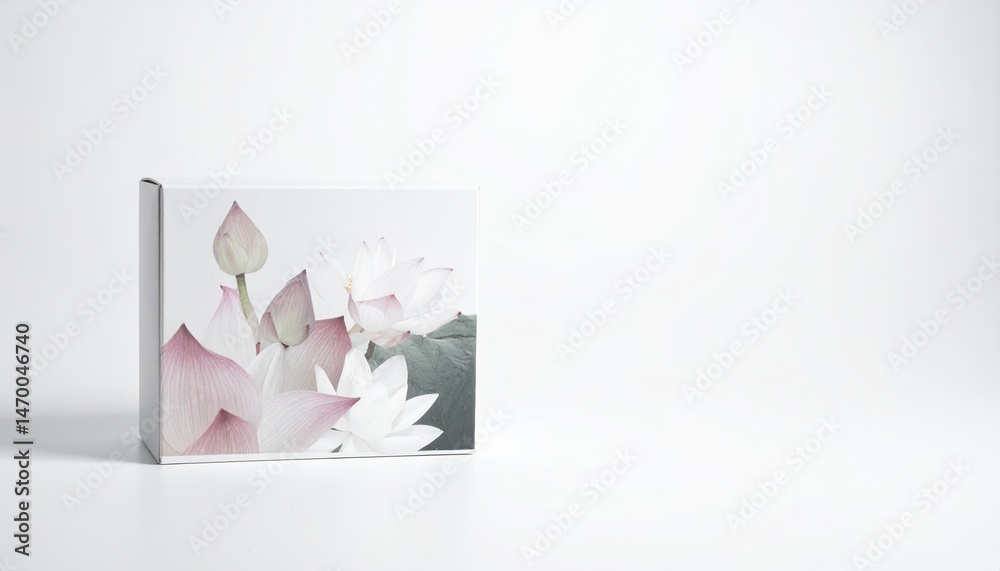 A charming white gift box adorned with delicate pink flowers, featuring intricate floral patterns that add a touch of elegance and femininity. A charming white gift box adorned with delicate pink flowers, featuring intricate floral patterns that add a touch of elegance and femininity.