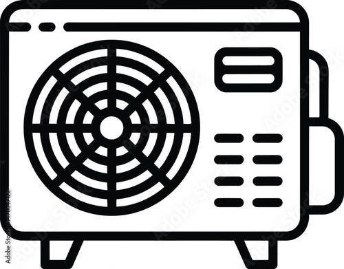 air conditioner icon over white background, line style, vector illustration