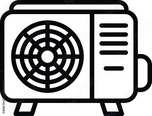 air conditioner icon over white background, line style, vector illustration