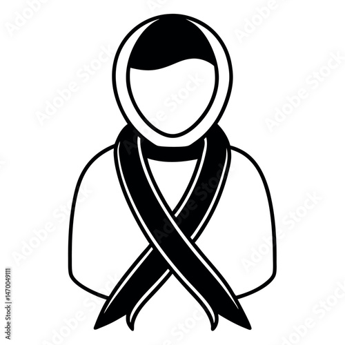 Diverse Women in Headscarves and Wraps, Simple Vector Icons