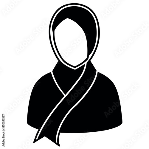 Diverse Women in Headscarves and Wraps, Simple Vector Icons