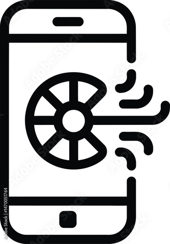 Air conditioning icon vector. A thin line sign. Isolated contour symbol illustration