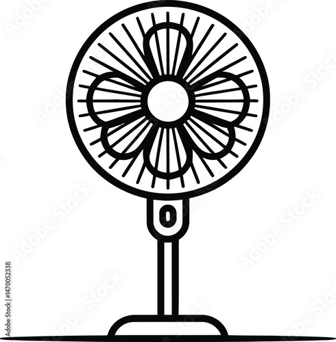 electric fan icon over white background, line style, vector ilustration