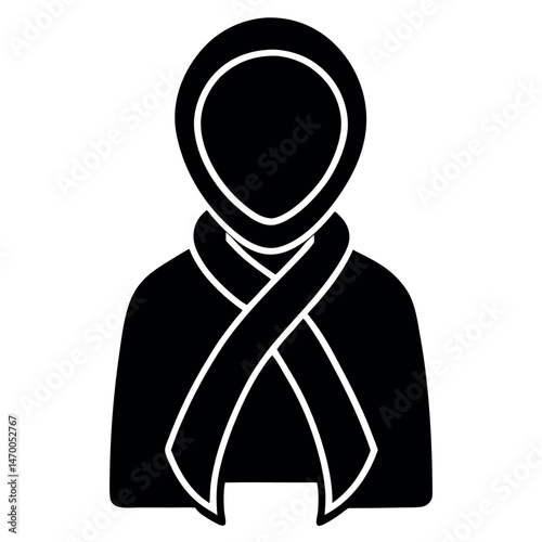 Diverse Women in Headscarves and Wraps, Simple Vector Icons