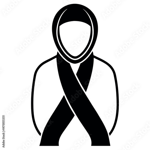 Diverse Women in Headscarves and Wraps, Simple Vector Icons