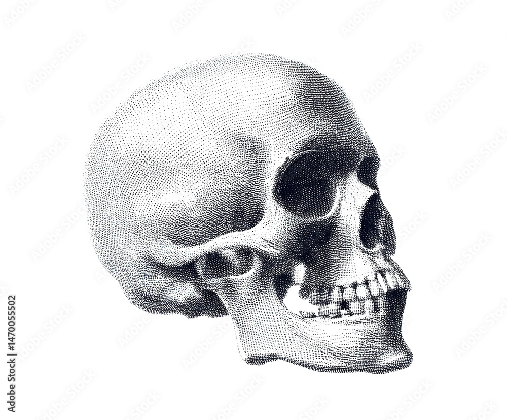 Fototapeta premium Realistic human skull design for educational and artistic use