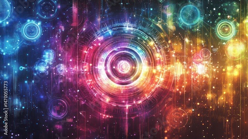 Abstract futuristic circular graphic design