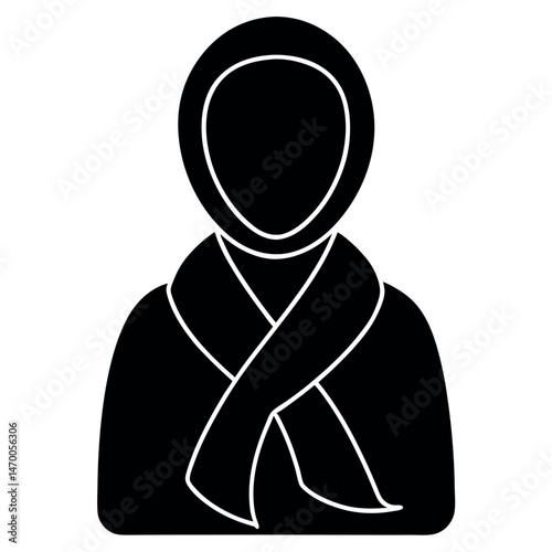 Diverse Women in Headscarves and Wraps, Simple Vector Icons