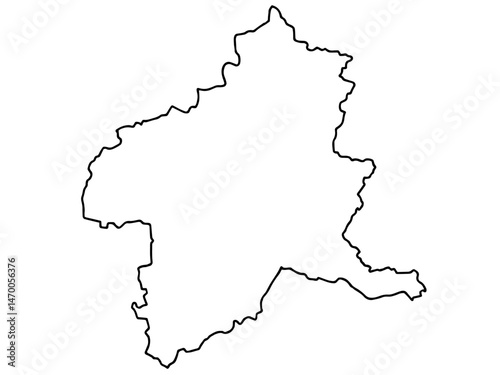 少しゆるい白い群馬県地図 関東 東日本
