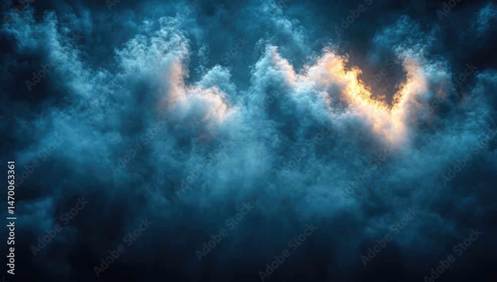 Fototapeta premium Stormy clouds with a glimpse of light