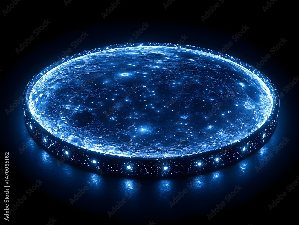Glowing cosmic sphere representing digital progress and data loading