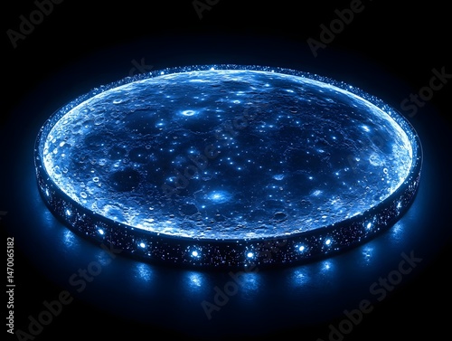 Obraz na płótnie Glowing cosmic sphere representing digital progress and data loading w salonie