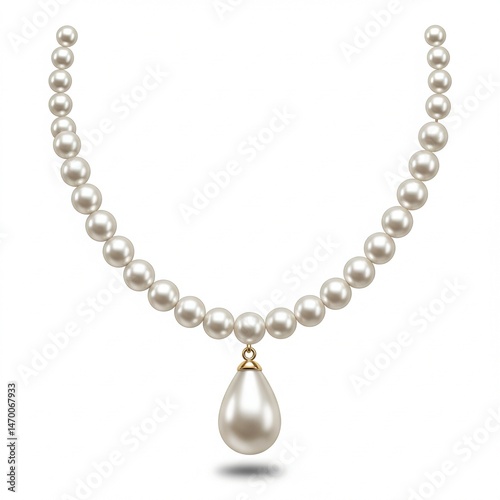 Wallpaper Mural Elegant White Pearl Necklace with Gold Clasp Torontodigital.ca