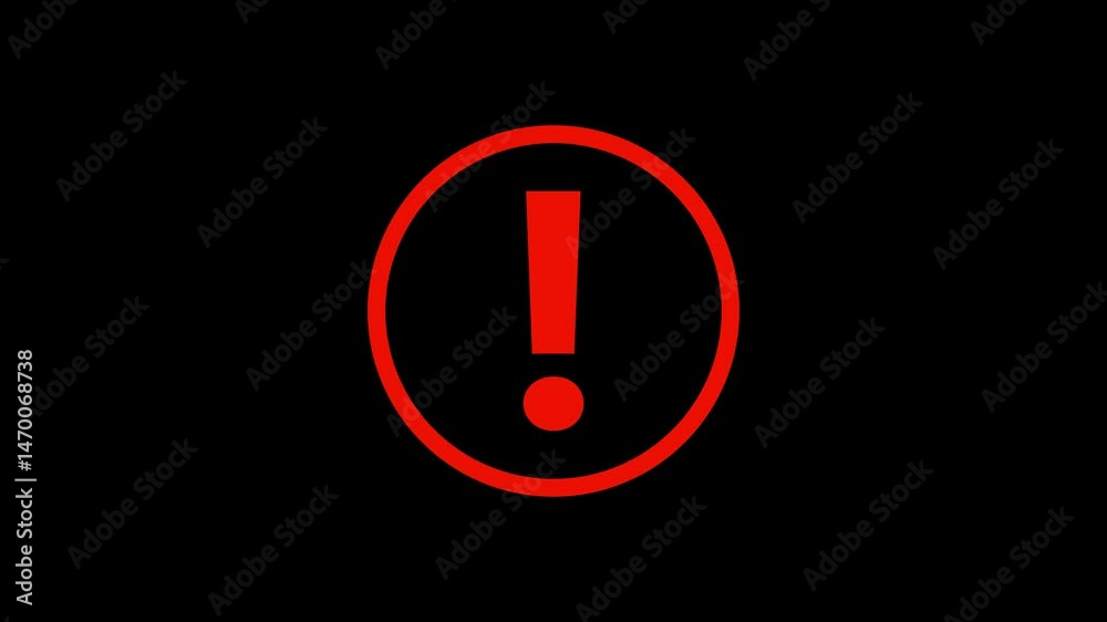 warning sign and danger icon animation.warning sign exclamation mark and danger warning sign on black background. warning attention icon and alert design animation.